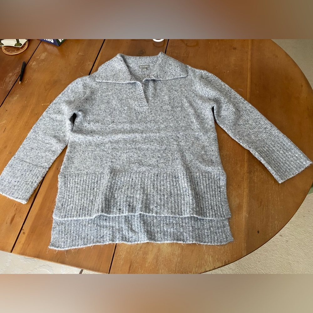 Heather Gray Sweater Cabincore Cozy Grandmacore Neutral Monochrome Small
